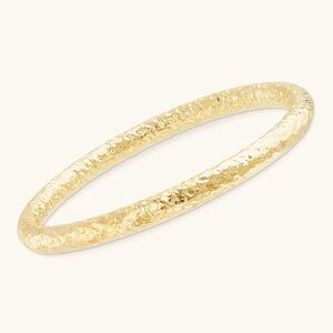 RossSimons Italian 18K Yellow Gold on .925 Sterling Silver Hammered Bangle - CB